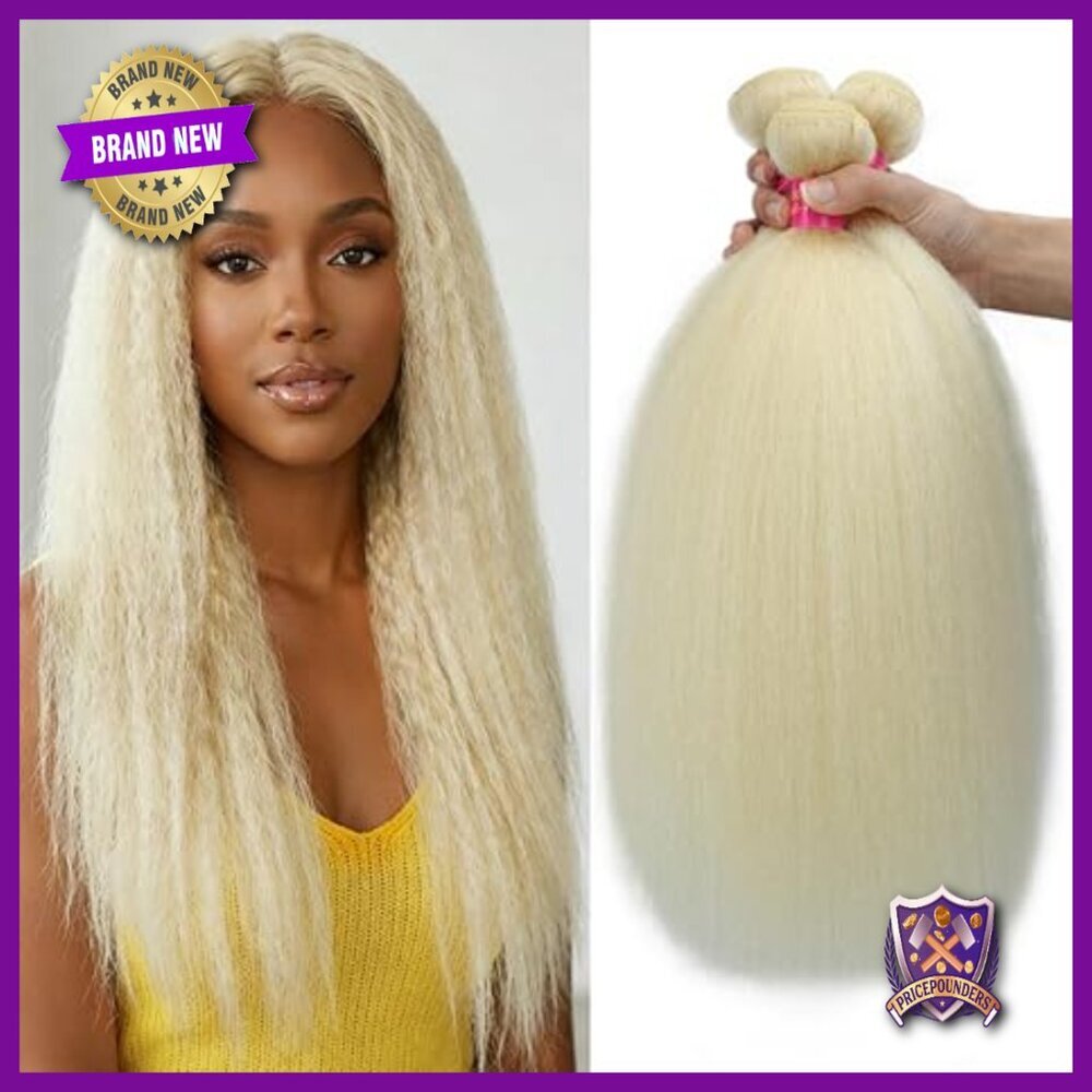 3 Bundles Kinky Straight Human Hair 18-22 Inch Brazilian Virgin Hair